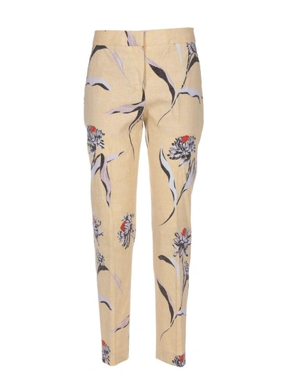 Shop Paul Smith Floral Print Trousers In Off White