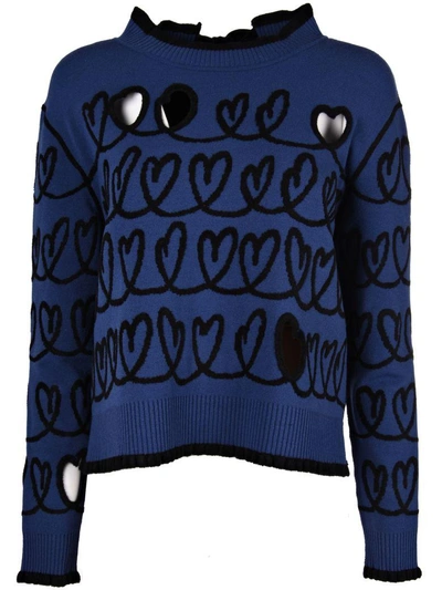 Shop Fendi Cut Out Heart Sweater In F12qa Muffin