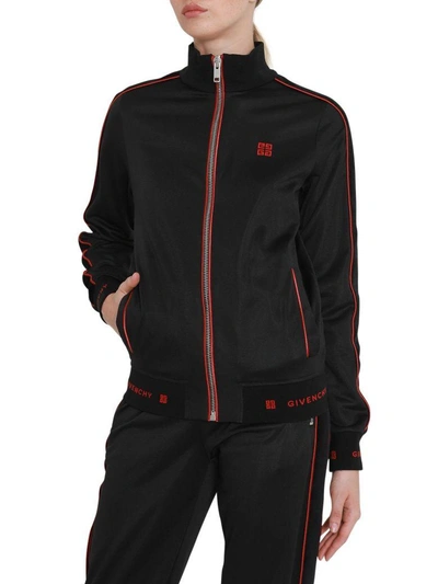 Shop Givenchy Logo Track Jacket In Nero/rosso