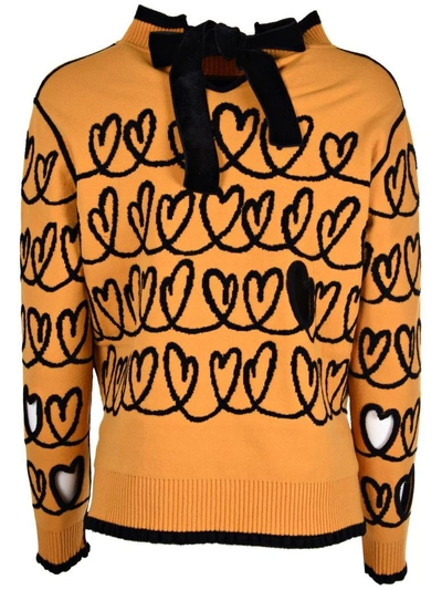 Shop Fendi Cut-out Heart Sweater In F12qc Zabaione