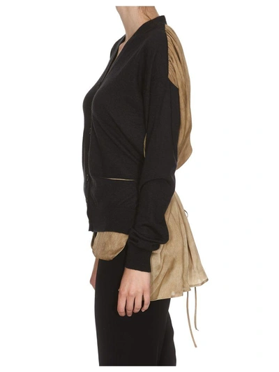 Shop Uma Wang Cardigan In Black/tan