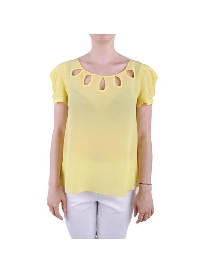 Shop Boutique Moschino Silk Blouse In Yellow