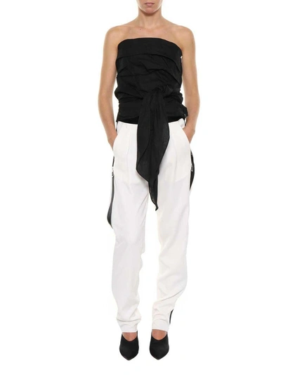 Shop Marques' Almeida Side Zippers Trousers In White