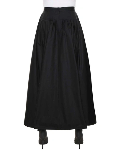 Shop Calvin Klein Wide Midi Skirt In Nero