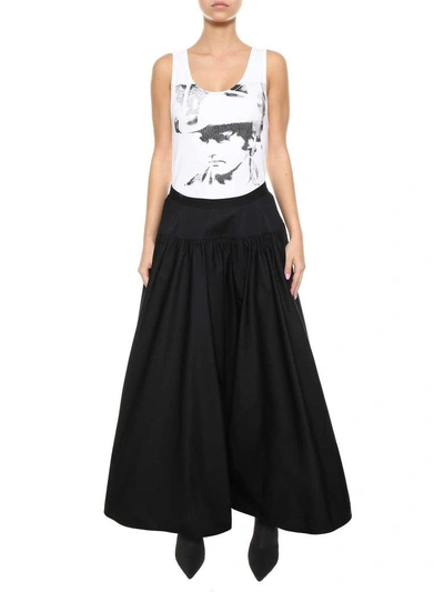 Shop Calvin Klein Wide Midi Skirt In Nero