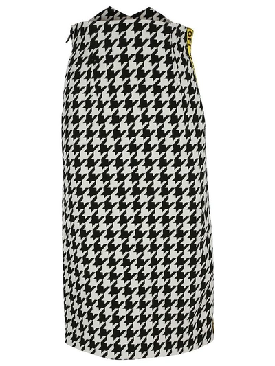 Shop Off-white Taped Houndstooth Midi Skirt In Black