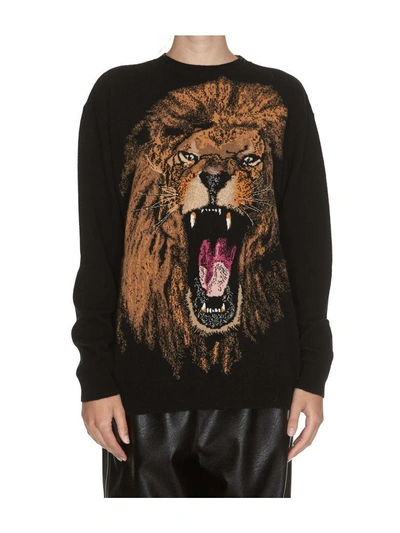 Shop Stella Mccartney Lion Intarsia Crew Neck Sweater In Multicolour