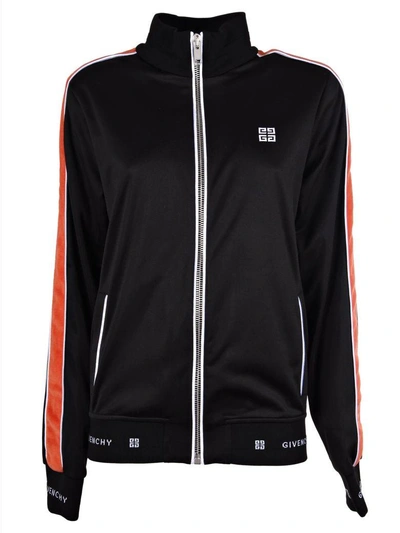 Shop Givenchy 4g Embroidered Jacket In Black/orange