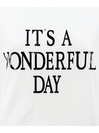 Shop Alberta Ferretti "it's A Wonderful Day" T-shirt In White Cotton. In Bianco