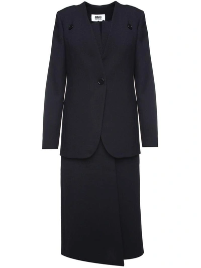 Shop Mm6 Maison Margiela Two-piece Wool-blend Suit In Nero