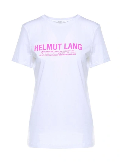 Shop Helmut Lang Logo-print Cotton-jersey Baby Tee In Bianco