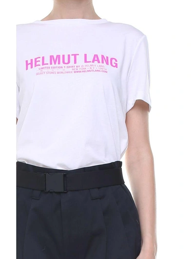 Shop Helmut Lang Logo-print Cotton-jersey Baby Tee In Bianco