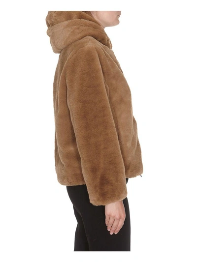 Shop Vince Faux Fur Sweatshirt In Light Brown