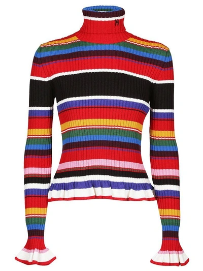 Shop Msgm Striped Sweater In Fantasia