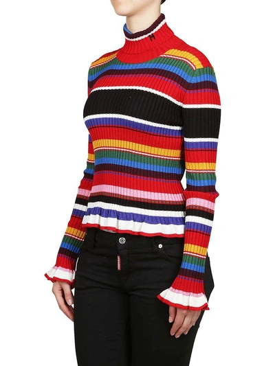 Shop Msgm Striped Sweater In Fantasia