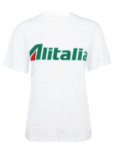 Shop Alberta Ferretti Alitalia Patch T-shirt In Basic