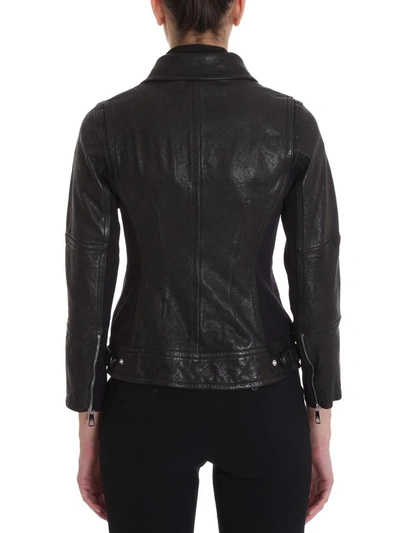 Shop Neil Barrett Black Leather Biker Jacket