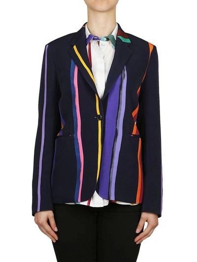 Shop Paul Smith Striped Blazer In Blue