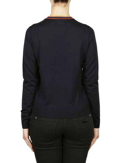 Shop Paul Smith Stripe Detail Sweater In Black