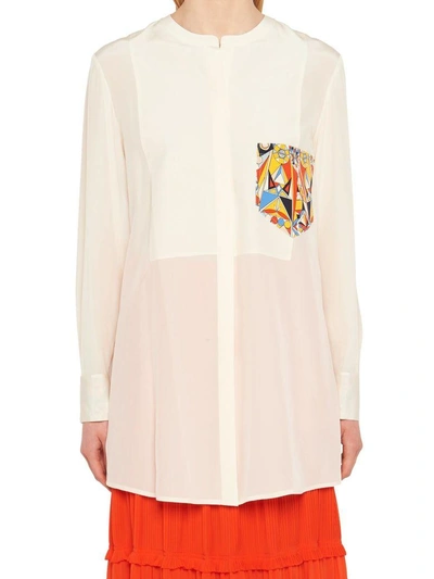 Shop Tory Burch Psychedelic Shirt In White