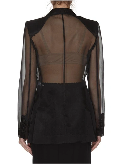 Shop Dolce & Gabbana Sheer Blazer In Black