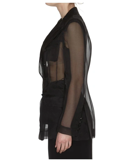Shop Dolce & Gabbana Sheer Blazer In Black