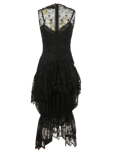 Shop Simone Rocha Lace Trim Dress In Black
