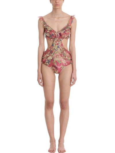 Shop Zimmermann Melody Frill Off One Piece In Multicolor