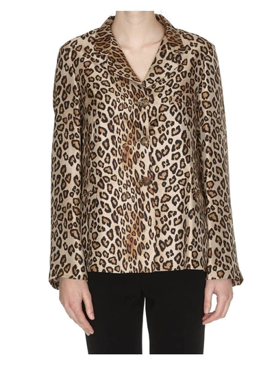 Shop Alberto Biani Leopard Print Blazer