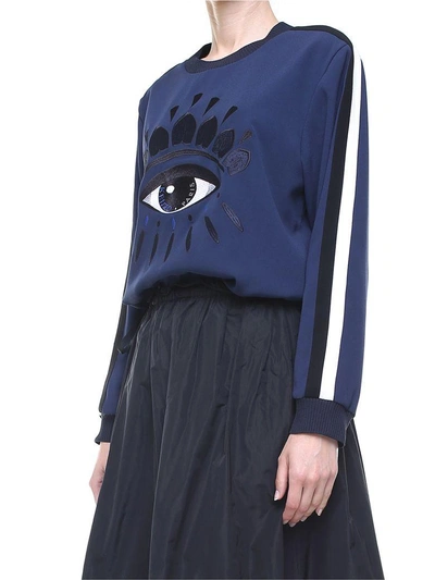 Shop Kenzo Eye Crepe Sweatshirt In Blu