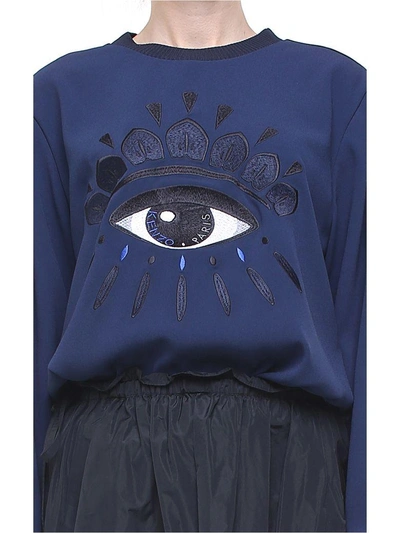 Shop Kenzo Eye Crepe Sweatshirt In Blu