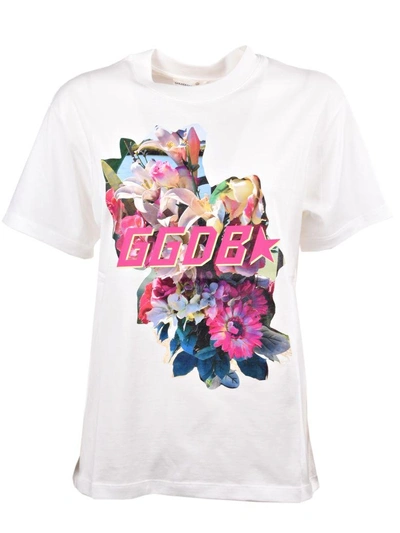 Shop Golden Goose Printed T-shirt In White-flowes