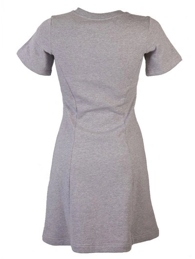 Shop Kenzo Grey Dress With Embroidered Logo