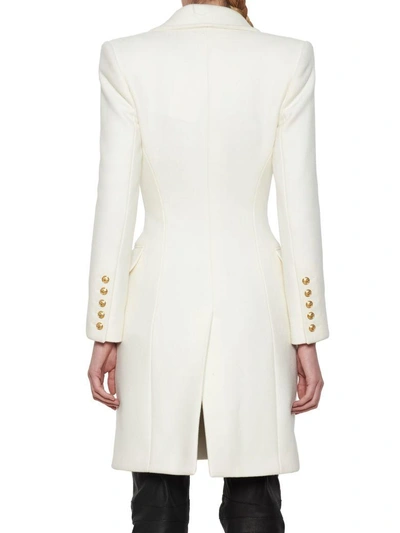 Shop Balmain Coat In White