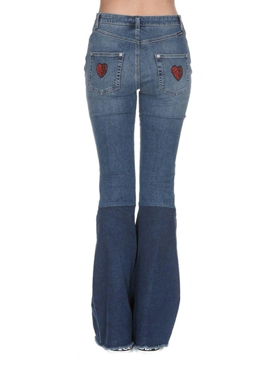 Shop Dolce & Gabbana Cut Out Patch Jeans In Blu Scurissimo 1