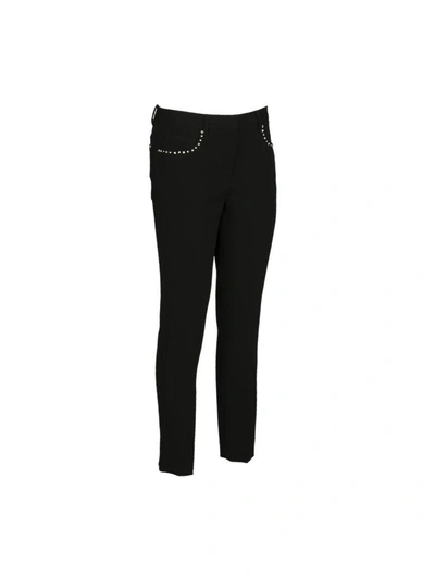 Shop Miu Miu Pantalone Slim Strass In Black