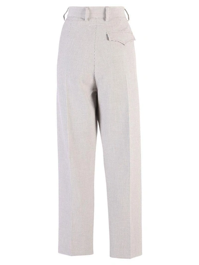 Shop Mm6 Maison Margiela Beige Cropped Trousers In Grey