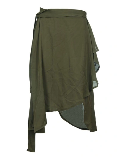 Shop Jw Anderson J.w. Anderson Asymmetric Wrap Skirt In Kaki