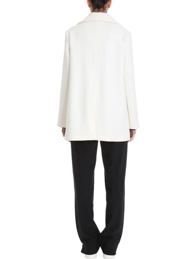 Shop Jil Sander Classic Double-breasted Coat In White