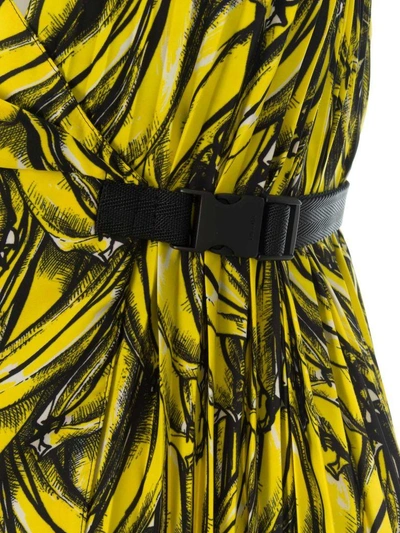 Shop Prada Long Dress Banana In Black Banana Print