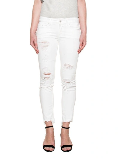 Shop Dondup White Monroe Denim Jeans