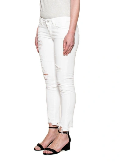 Shop Dondup White Monroe Denim Jeans
