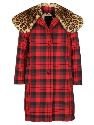 Shop N°21 Checked Coat In Red