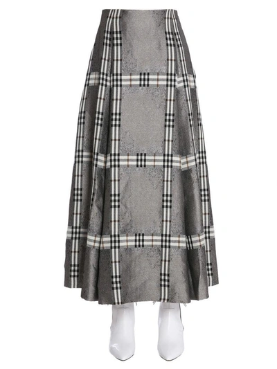 Shop Alberta Ferretti Long Skirt In Grigio