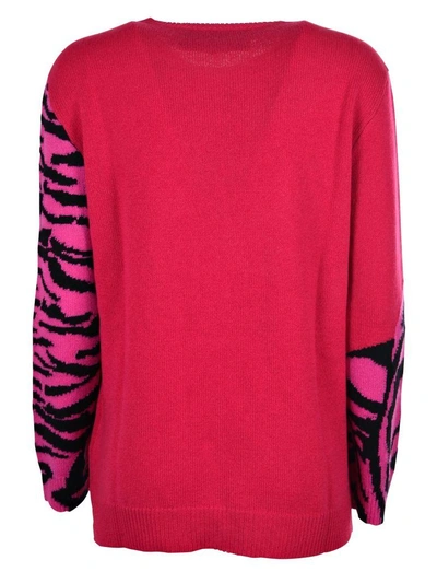 Shop Valentino Tiger-intarsia Jumper In Amdisco Pink