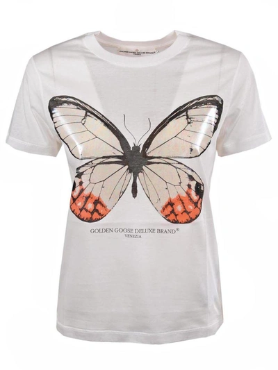 Shop Golden Goose Cherry T-shirt In White-butterfly
