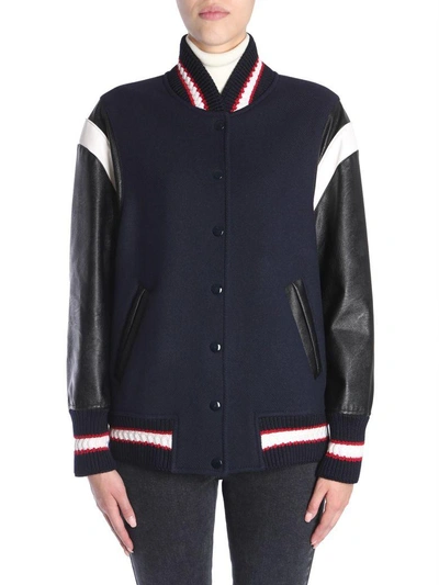 Shop Stella Mccartney Oversize Fit Bomber Jacket In Nero