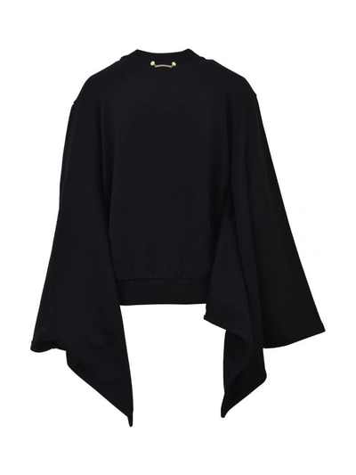 Shop Dolce & Gabbana Kimono Sweatshirt With Roses In Black