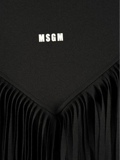 Shop Msgm Fleece Fringe In Black