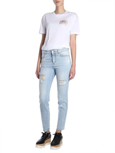 Shop Stella Mccartney Round Collar T-shirt In White